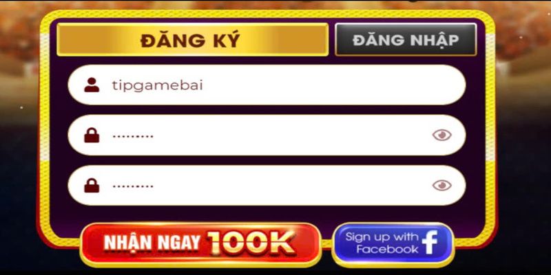 Giao diện đăng ký trên web MIBET